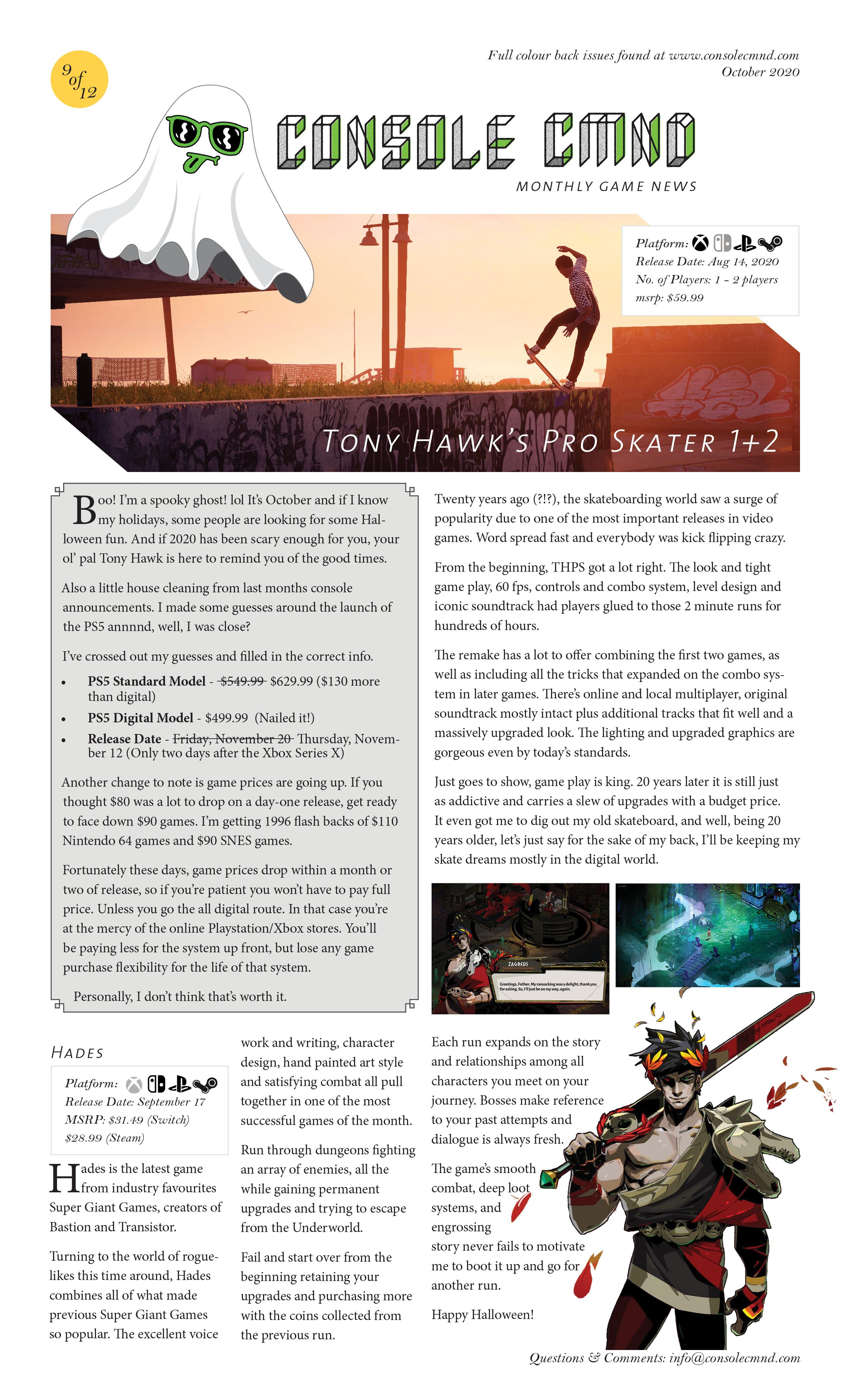 October 2020 - Tony Hawk Pro Skater 1+2, Hades